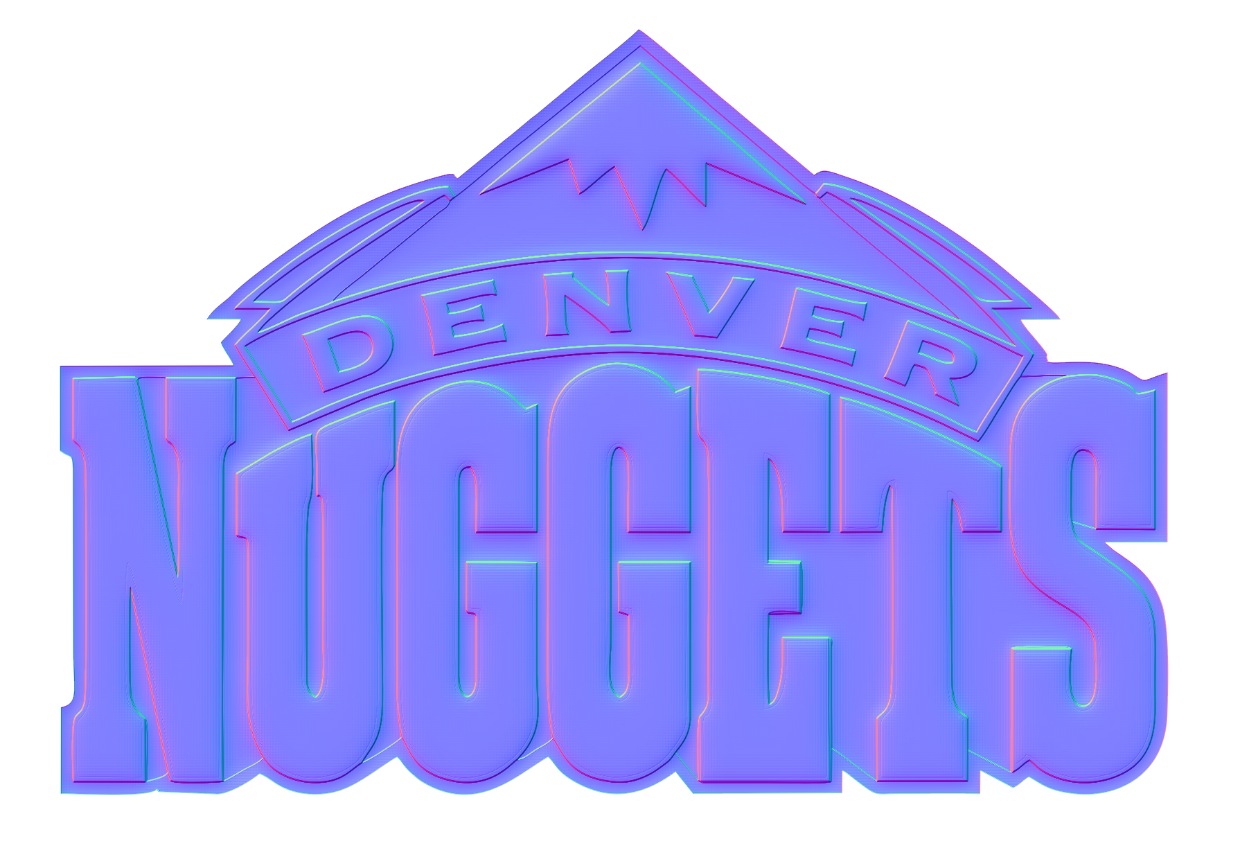 Denver Nuggets Colorful Embossed Logo vinyl decal